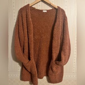 Debut orange fuzzy cardigan